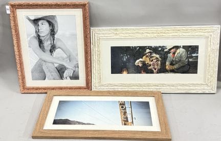 摄影作品
一套三张西部题材照片，其中包括一名女牛仔和一家汽车旅馆的招牌。
背面标有编号“TYPE 4