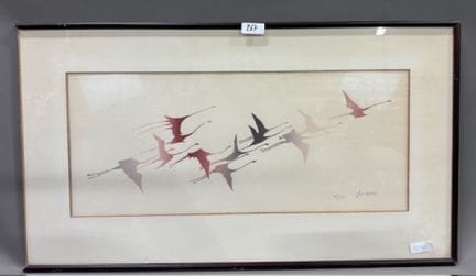 雅克-鲁奎尔（1932-2017）布里安松的学生 - 鹅的飞行
石版画，右下方有签名
n°39/15