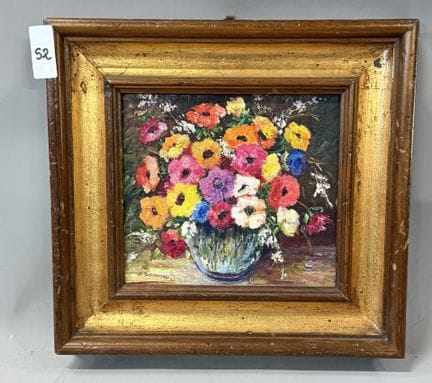 Y. SIMONEAU
Bouquet de pivoines. 
Huile sur toile.