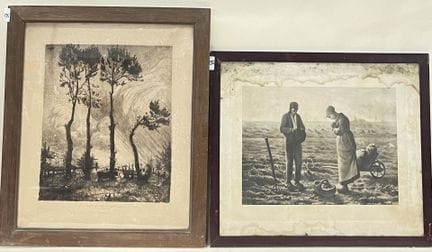 K.F. 米勒之后 
"天使》。 
黑白石版画。 
版本 KUNZLI frères。 
编号 62