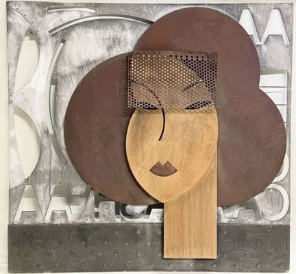Y DIEY？
“Ines Cou velo 2000”
金属与木材组合作品
背面标有标题
背面左上