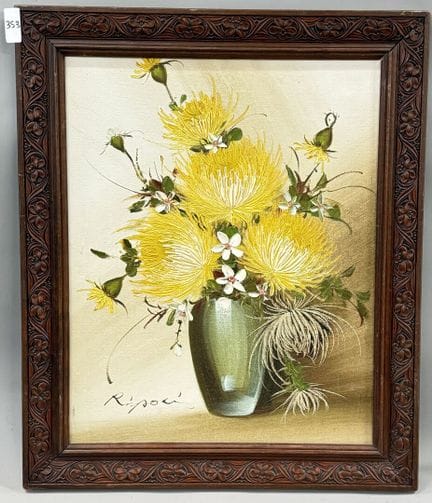弗朗科·里斯波利（1921-1989）
《黄色花朵》
布面油画
左下角有签名
高 50 × 40 厘