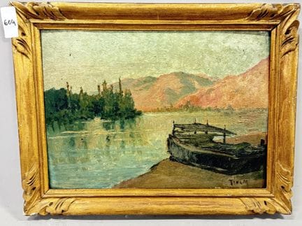 露西·巴尔比耶-阿马迪厄（艺名TINAM）（1871-1960） 
《维埃纳之后的罗讷河》 
纸板油