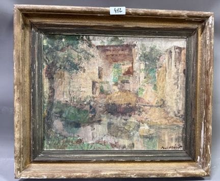保罗-普莱沃特（1879-1961） - 普罗旺斯的一处房屋景观
布面油画
右下方有签名
高 34 