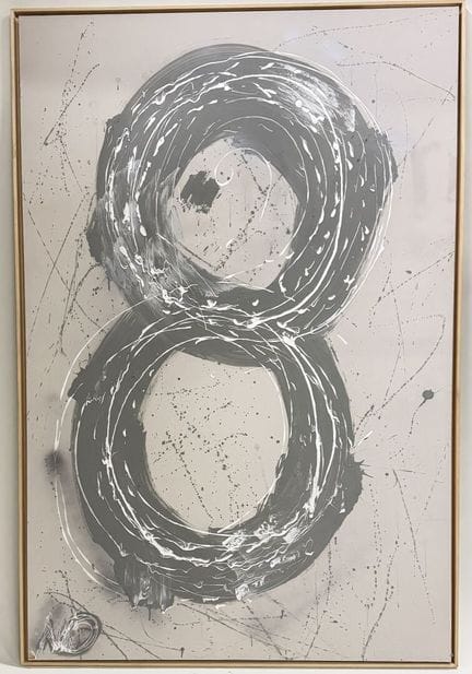 娜迪亚·亚历山娜·德米亚诺祖克（1964-）
数字“8”的抽象构图
布面油画
左下角有签名  
高 