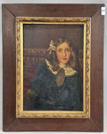J.FABRE 
Portrait d'une jeune fille 
Huile sur toi