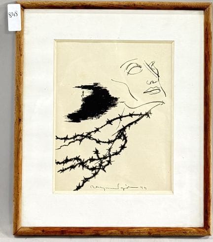 Raymond GID (1905–2000) 
Gesicht mit Stacheldraht 