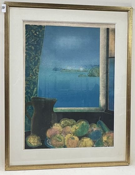 皮埃尔-加西亚-冯斯（1928-2016）。 
有窗户的静物。 
石版画。 
高 66 x 宽 48