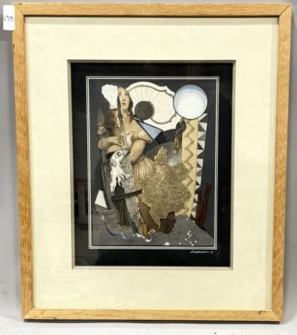 阿兰·勒·亚旺（1940-）
“属于‘物理百科全书’的拼贴画”
拼贴画 
背面有题名 
右下角有签名