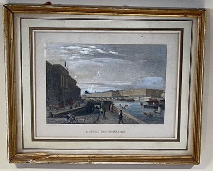 据鲁阿尔格兄弟所作
造币局全景图。
彩色铜版画，用水粉颜料提色。
左下角有签名。 
背面贴有标签，标