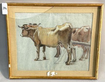 18世纪至19世纪初的法国画派
《奶牛》
蓝调纸上的水墨素描
未署名
23 x 29 厘米
(840