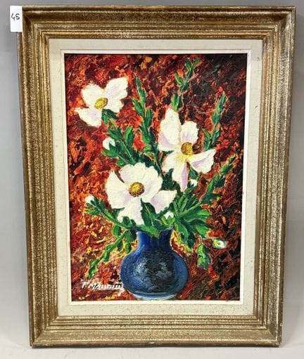 F. MANDINI 
Matilija Poppico 
Huile sur toile. 
Si
