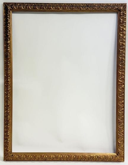 Wooden frame with gilded stucco and a patina, deco