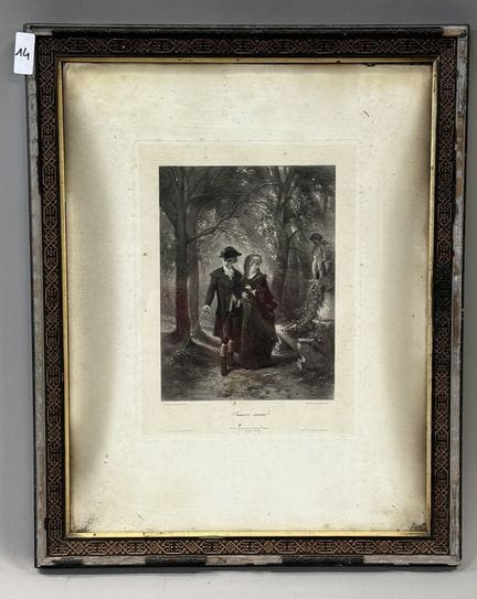 根据卡利克斯伯爵（19世纪）的作品，由古皮尔公司（19世纪）制作  
“可怜的爱”
照相蚀刻版画 
