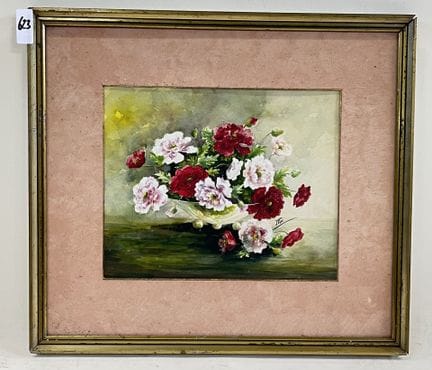 鲜花
一束花。 
水彩画。 
右下方有签名。 
高 23.5 x 宽 29 厘米。 
(623)