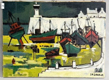 J.P GOUX 
Bord de mer
Huile sur toile
Signée en ba