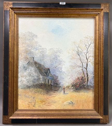 J CASOUFF - 农舍风景
布面油画，左下方有签名
高 65 x 宽 64 厘米
(REF 3