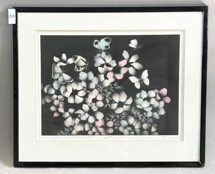 马里奥·阿瓦蒂（1921-2009）
《银莲花之晨》
版画
底部签名
试印版 8/11
编号 90
