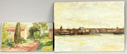 维克多·森谢（1879-1973）——《土伦风景》1941年
木板油画，右下角签名
此画板由我的朋友