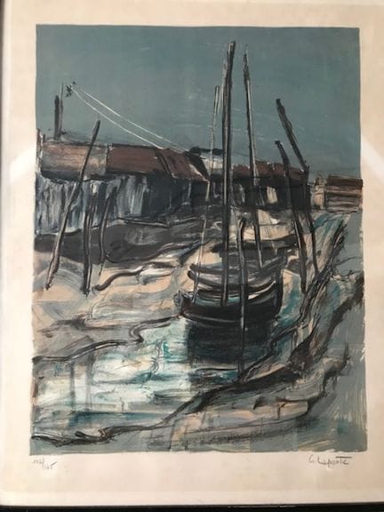 G·拉波特（1926-2000）
搁浅的小船
石版画
右下角签名
112/175
60x47
(PS