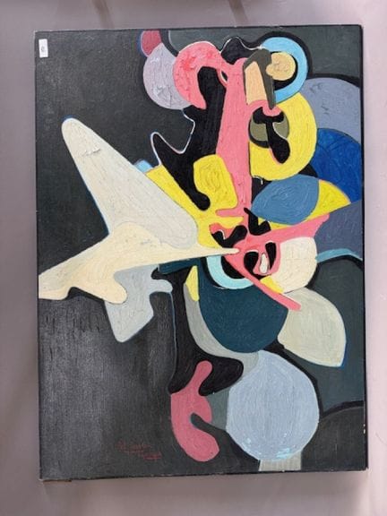 波尔-加琼 - 夏日欢乐
布面油画
左下方有签名
日期：1966 年 9 月
高 100 x 宽 7