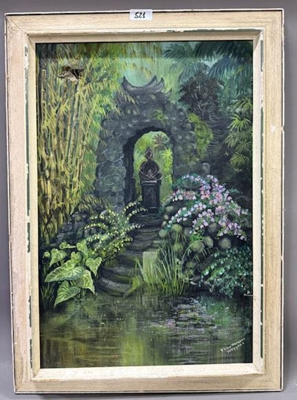 伊冯-南丹-韦伯斯 - 大草原上的佛陀
布面油画，右下方有签名
高 62 x 宽 42 厘米
(事故