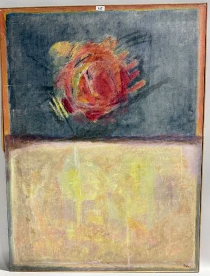 奥托-赫伯特-哈耶克（1927-2005）--红色缝线中的构图
布面油画，右下方有签名
高 130 