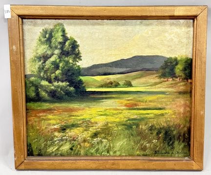 布兰奇·勒佩特·德·克里斯滕（1873-1961）
起伏的风景
布面油画
右下角有签名
高 46 ×