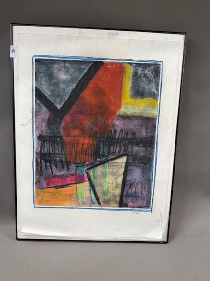 P RAY - 抽象构图
石版画
右下方有签名
高 74 x 50 厘米
(有污损痕迹）
(REF 