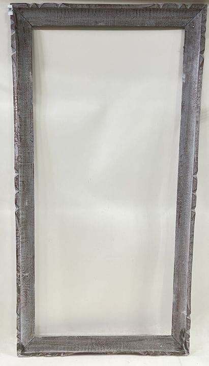 A gray carved and ribbed wood frame. 
H 162.5 x W 