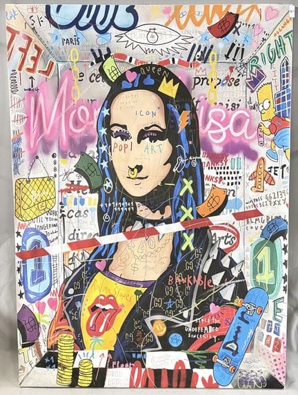 Mona Lisa 
Impresión sobre lienzo 
Rastros de firm