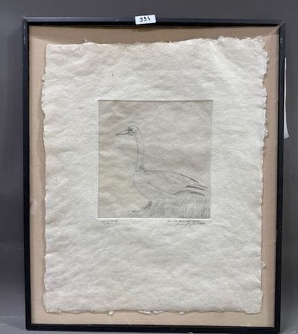 鹅的黑色版画
艺术家的证明
Pour vous dire amitié 1980 年 6 月
签名痕