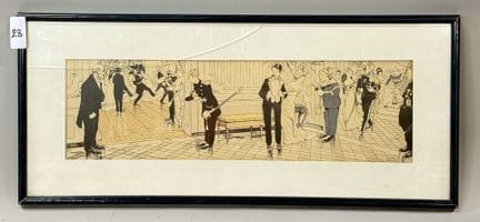 亨利·热尔韦斯（1880-1959）
海上行政区舞会。
石版画。
高 13 × 宽 44 厘米。
右