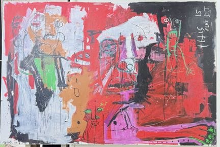 朱利安·马里内蒂（1967-）
《这就是Flat D.J》
布面油画
右下角签名
标注2010年
高