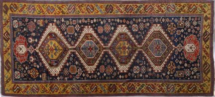 Tapis Chirvan Kabistan (chaîne, trame et velours e