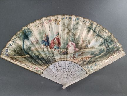 David et Abigaïl, vers 1730-1740
Éventail plié, la