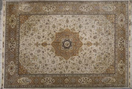 Tapis Tebriz (chaîne et trame en coton, velours en