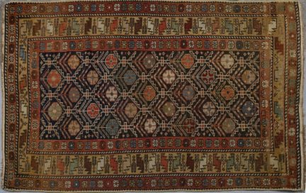 Tapis Chirvan (chaîne, trame et velours en laine),