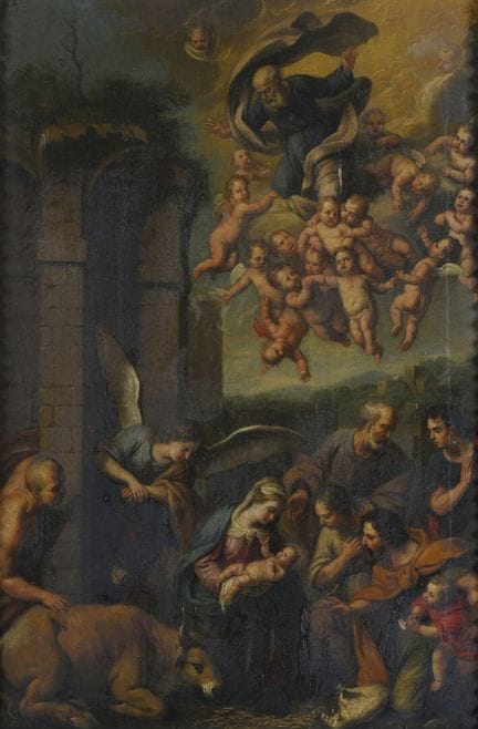 École ROMAINE vers 1640
L'Adoration des bergers
Pa