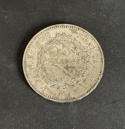 Pièce de 50 francs argent Hercule, 1978
Poids : 29