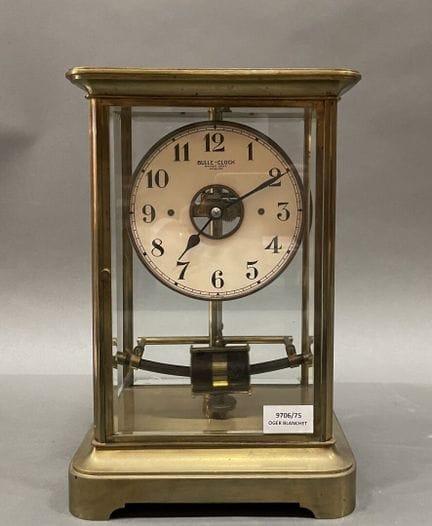 Pendule cage en laiton, de marque Bulle-clock à mo
