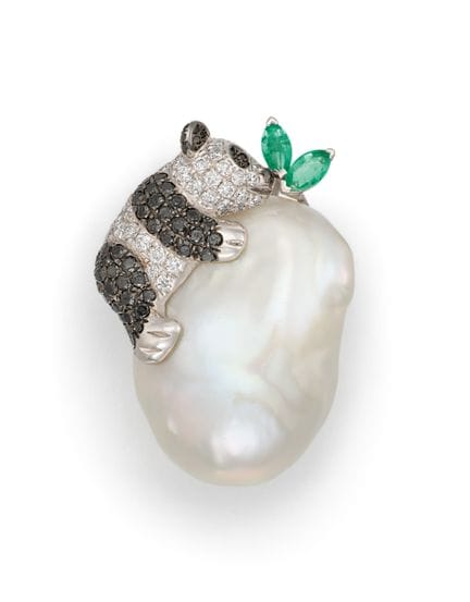 SPILLONE DECORATIVO CON DIAMANTI E PERLE “PANDA”

