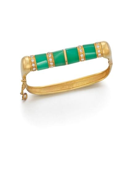 BRACCIALE MODERNO IN CRISOPRASIO E DIAMANTI

Prove