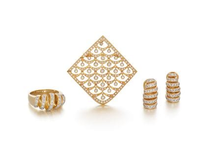 SET DI DIAMANTI: SPILLA/CIONDOLO, ANELLO E ORECCHI