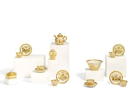 MEISSEN

Titre : Service à thé en porcelaine orné 