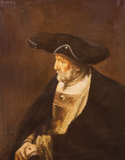 COPIE D'UN REMBRANDT du XIXe siècle 
 
 Portrait d