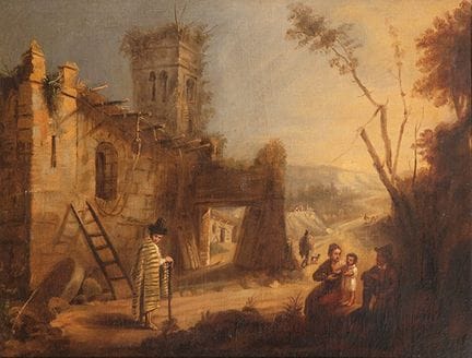 École andalouse, XIXe siècle 
 
 Paysage avec pers