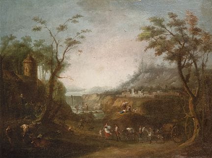 École espagnole, fin du XVIIIe siècle 
 
 Paysage 