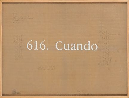 约瑟夫·科苏斯 
 美国 1945 
 
 《何时。语法注释第3号》。1990 
 纸本水粉画，附盲