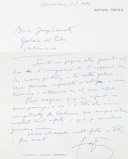 ANTONI TÀPIES 
 Barcelona 1923-2012 
 
 To Josep L